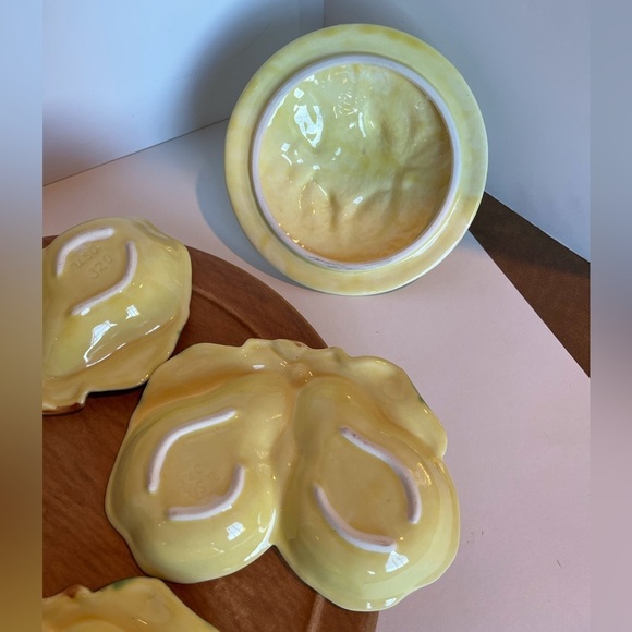 Vintage 1950s Yellow Pear Pottery Lazy Susan Set Belmar California Pottery USA - Picture 9 of 14